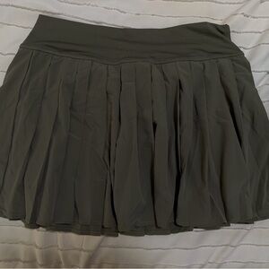 Olive Green Pleated Skirt